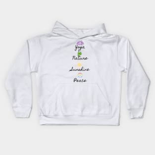 Yoga, Nature, Sunshine, Peace Kids Hoodie